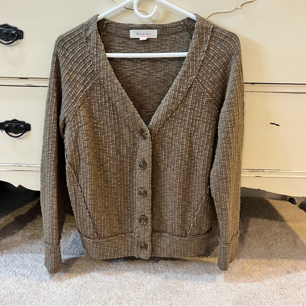 Two by Vince Camuto Olive Cardigan Sweater Size Small
